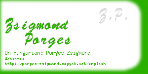 zsigmond porges business card